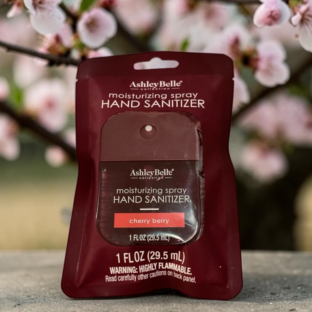 Ashley Belle. moisturizing spray hand sanitizer Pack of 2 Cherry Berry scent.